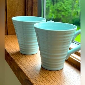Two (2) Celadon Sophie Conran Portmeirion Mugs